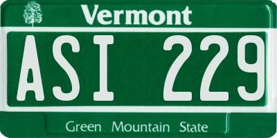 VT license plate ASI229