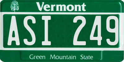 VT license plate ASI249