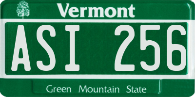 VT license plate ASI256