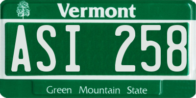 VT license plate ASI258