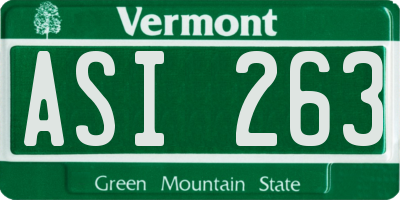 VT license plate ASI263