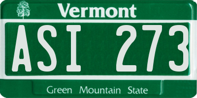 VT license plate ASI273