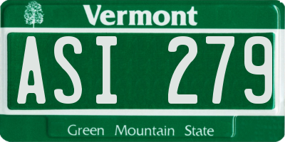 VT license plate ASI279