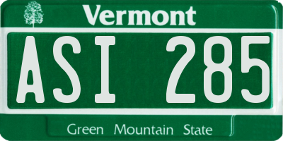 VT license plate ASI285