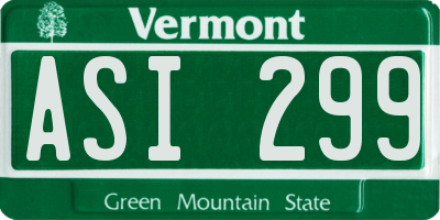 VT license plate ASI299