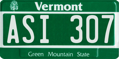 VT license plate ASI307
