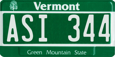 VT license plate ASI344