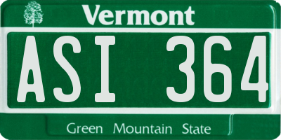 VT license plate ASI364