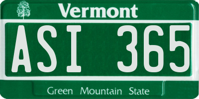 VT license plate ASI365