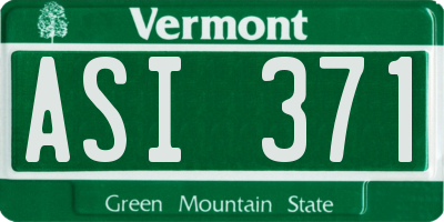 VT license plate ASI371