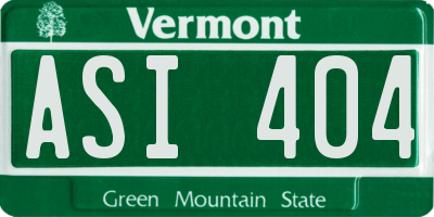 VT license plate ASI404