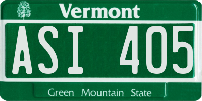 VT license plate ASI405