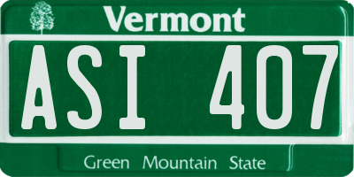 VT license plate ASI407