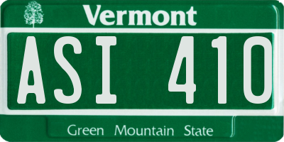 VT license plate ASI410