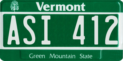 VT license plate ASI412