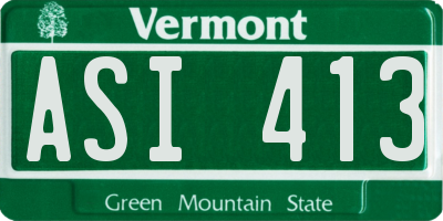 VT license plate ASI413