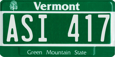 VT license plate ASI417