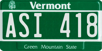 VT license plate ASI418