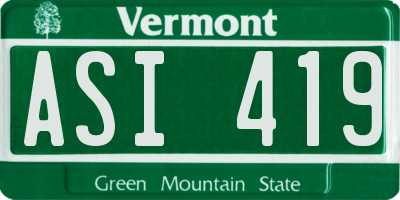 VT license plate ASI419