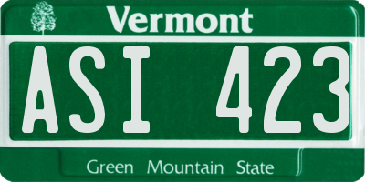 VT license plate ASI423