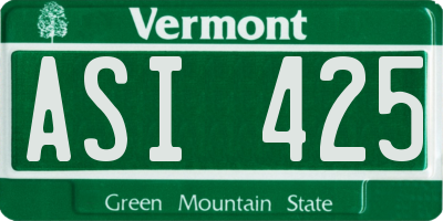 VT license plate ASI425