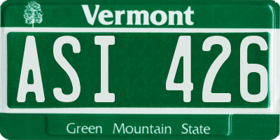 VT license plate ASI426