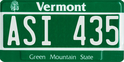 VT license plate ASI435