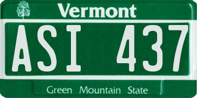 VT license plate ASI437