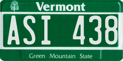VT license plate ASI438