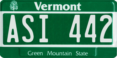 VT license plate ASI442