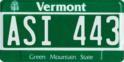 VT license plate ASI443