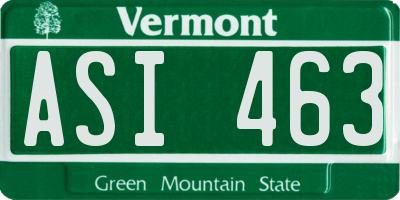 VT license plate ASI463
