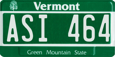 VT license plate ASI464