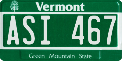 VT license plate ASI467