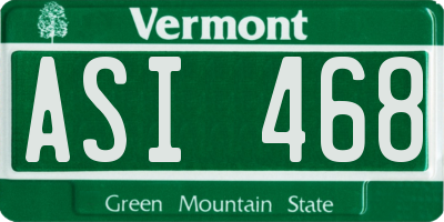 VT license plate ASI468