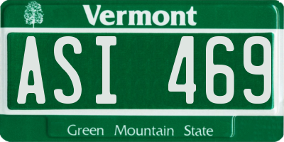 VT license plate ASI469