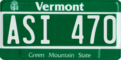 VT license plate ASI470