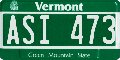 VT license plate ASI473