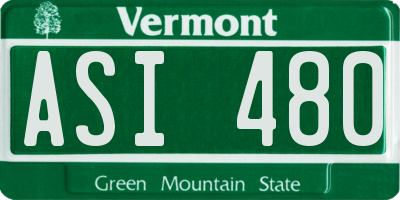 VT license plate ASI480