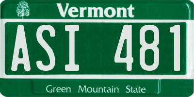 VT license plate ASI481