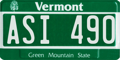 VT license plate ASI490