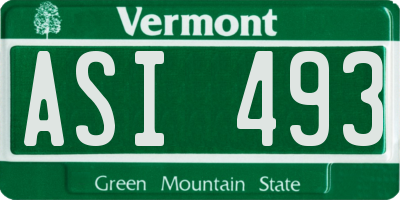 VT license plate ASI493