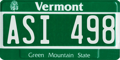 VT license plate ASI498