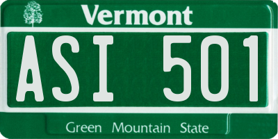 VT license plate ASI501