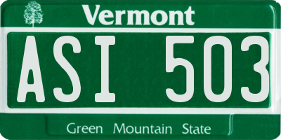 VT license plate ASI503