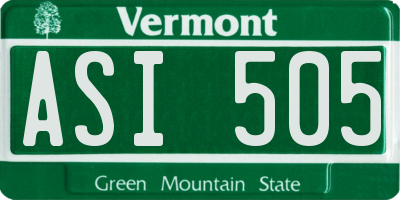 VT license plate ASI505