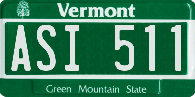 VT license plate ASI511