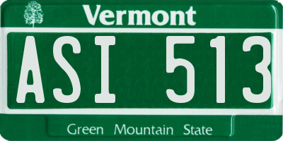 VT license plate ASI513