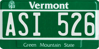 VT license plate ASI526