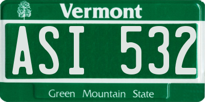 VT license plate ASI532